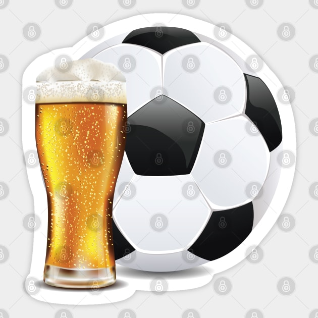 Beer and Soccer Ball Sticker by AnnArtshock